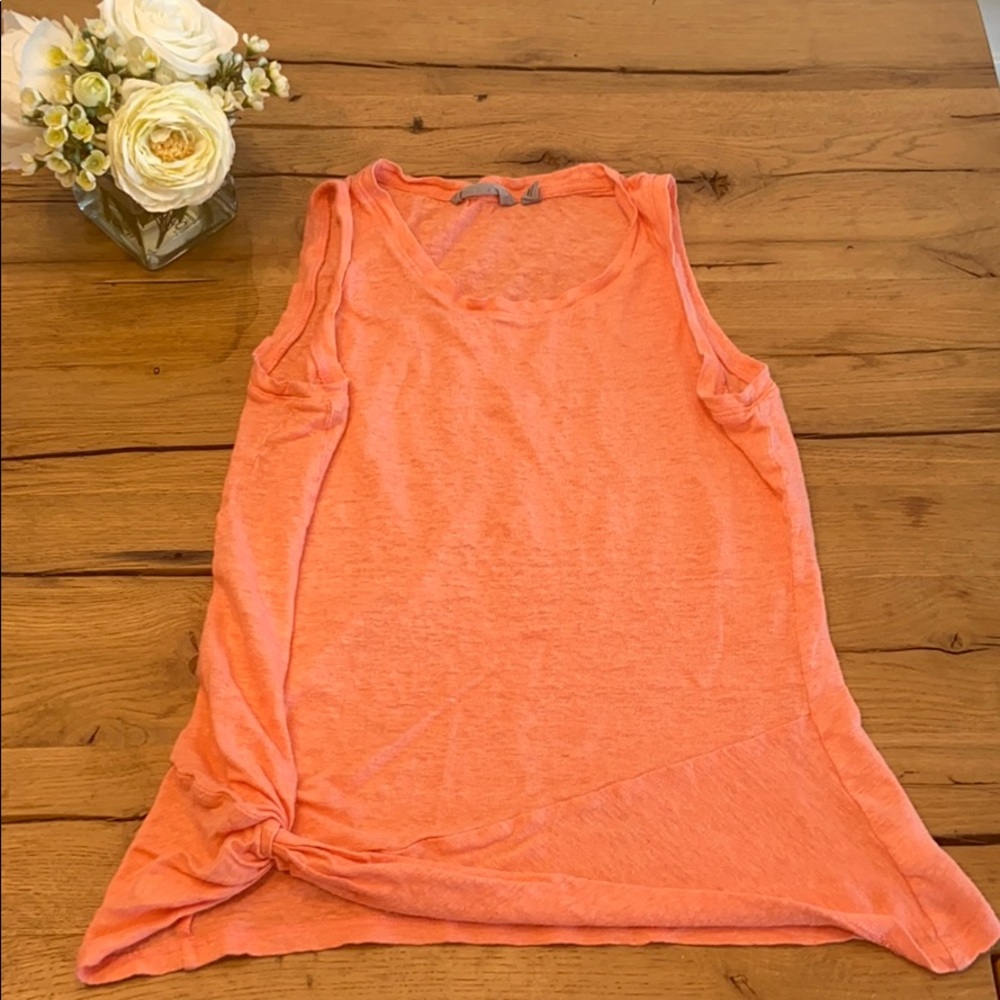 Athleta peach coral sleeveless linen tank